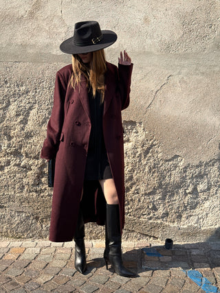 Cappotto outdoor Handmade doppiopetto Vicolo col. Bordeaux