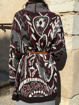 Cardigan fantasia Philia Loft col. Bordeaux