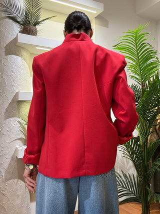 Giacca Haveone coreana 2 bottoni col. Rosso