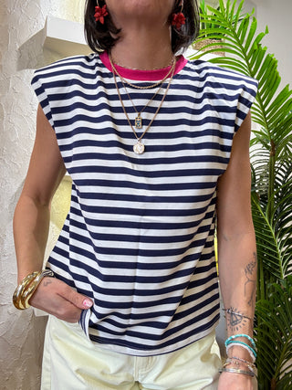 T - shirt Haveone righe col. Bianco/blu