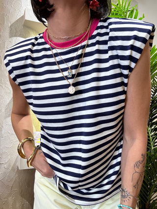 T - shirt Haveone righe col. Bianco/blu