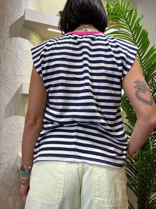 T - shirt Haveone righe col. Bianco/blu
