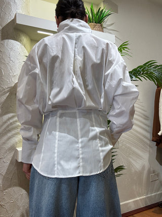 Camicia Vicolo collo alto Coreana col Bianco