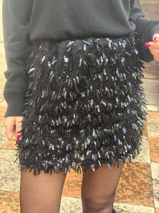 Gonna paillettes Vicolo col. Nero