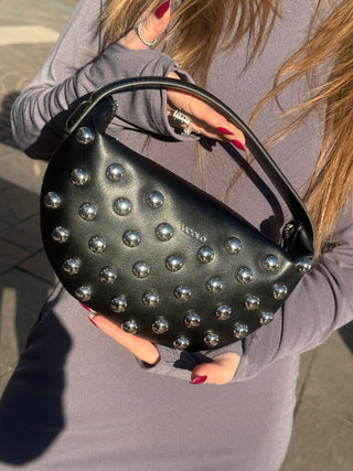Borsa studded croissant Vicolo col. Nero