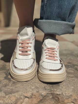 Sneakers GiadaCi art. 1180 bianco cav. mucca cam. rosa