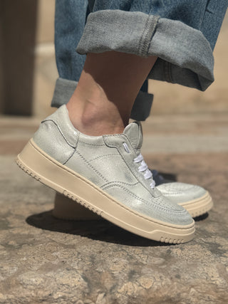 Sneakers GiadaCi art. 1180 metal davé argento