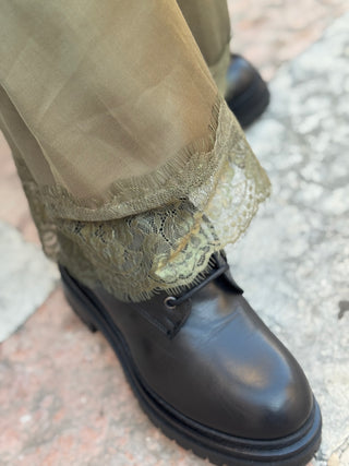 Gonna lunga con pizzo Have One col. Verde militare