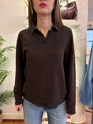 Maglia collo polo Vicolo col. Marrone