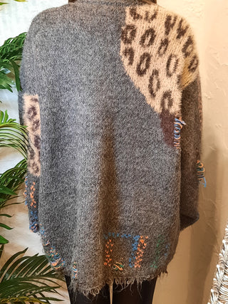 Cardigan con patch orso Kontatto col. Grigio