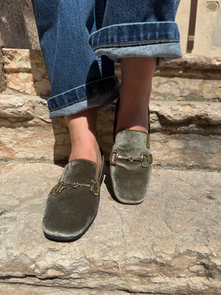 Mocassino Vaniglia SL92 velluto militare