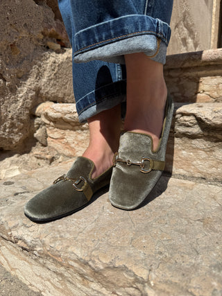 Mocassino Vaniglia SL92 velluto militare