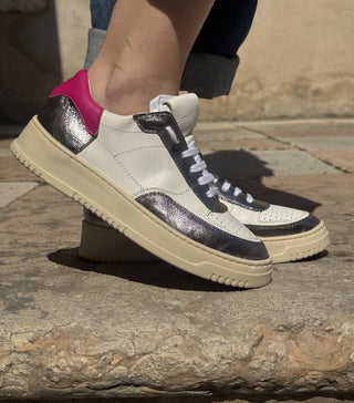 Sneakers GiadaCi art. 1180 acciaio bianco fuxia