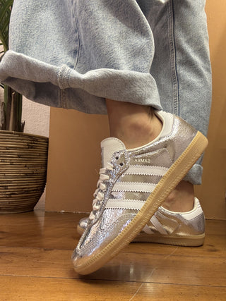Adidas SAMBA OG W art.JR0035 argento righe bianche 