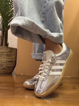 Adidas SAMBA OG W art.JR0035 argento righe bianche 