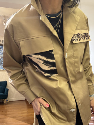 Giacca Annie Glam patch col. camel 