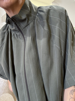Giacca Kontatto coulisse gessata col. verde militare 