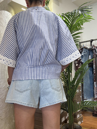 Camicia Philia Loft righe macramè 