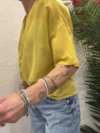 Camicia Vicolo mussola dii cotone col. ocra 