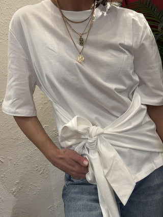 T-shirt Vicolo con nodo col. bianco 