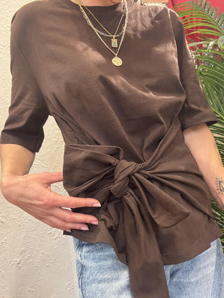 T-shirt vicolo con nodo col. moro 