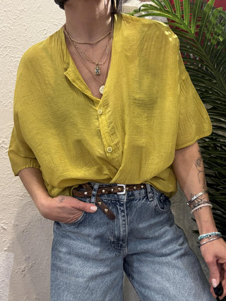 Camicia Vicolo mussola dii cotone col. ocra 