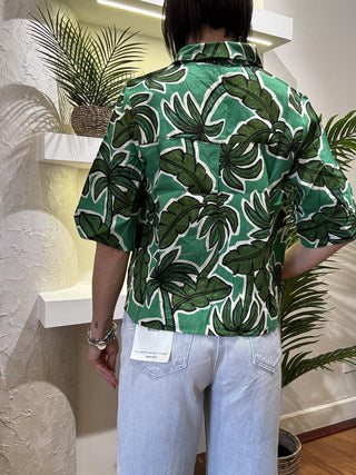 Camicia Compagnia Fantastica palme col. verde 
