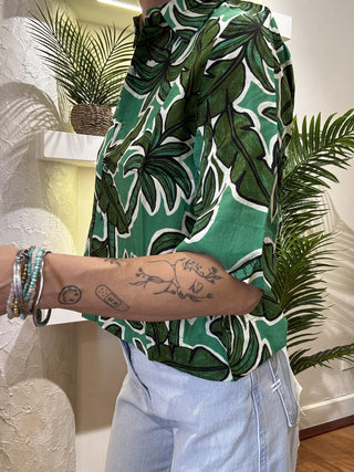 Camicia Compagnia Fantastica palme col. verde 