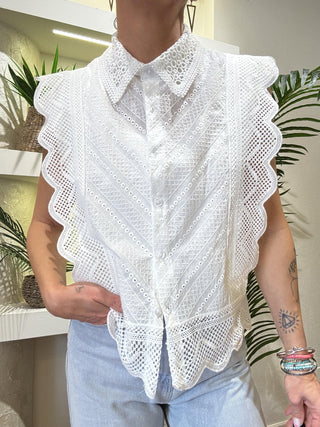 Blusa Kontatto crochet col. bianco 
