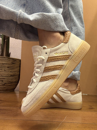Adidas Spezial Handball W colore off white righe cuoio 