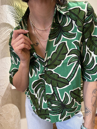 Camicia Compagnia Fantastica palme col. verde 