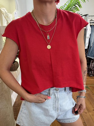 T-shirt Vicolo fondo svasato col. rosso 