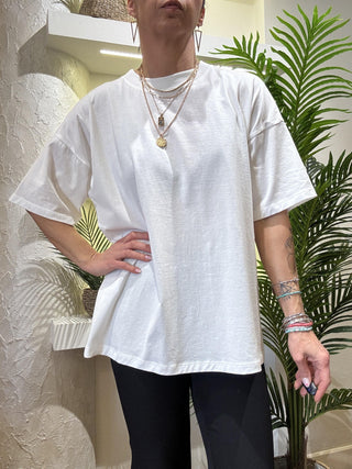 T-shirt Vicolo cut out retro col, bianco 