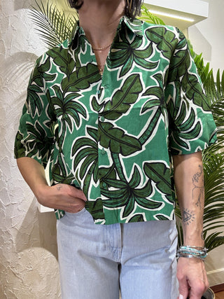 Camicia Compania Fantastica palme col. verde 