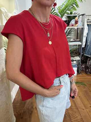 T-shirt Vicolo fondo svasato col. rosso 