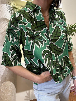 Camicia Compagnia Fantastica palme col. verde 