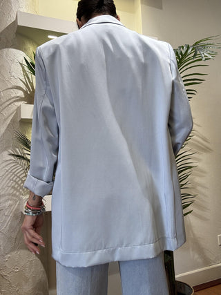 Giacca Kontatto over monopetto col. azzurro 