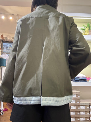 Gìacca Annie Glam patch col. verde militare 