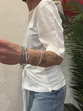 T-shirt Vicolo con nodo col. bianco 