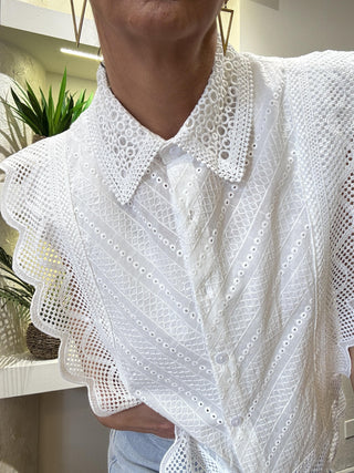 Blusa Kontatto crochet col. bianco 