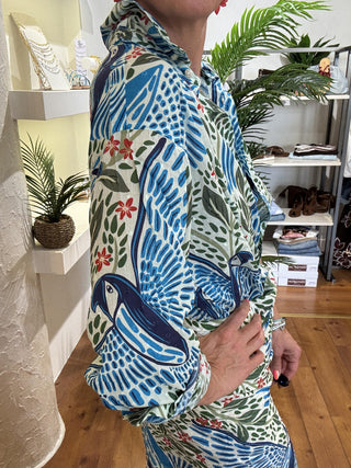 Camicia pappagalli Compagnia Fantastica col. blu 