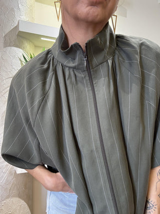 Giacca Kontatto coulisse gessata col. verde militare 