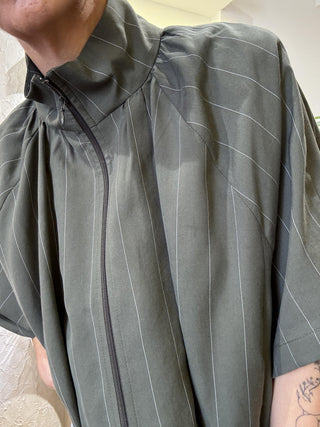 Giacca Kontatto coulisse gessata col. verde militare 