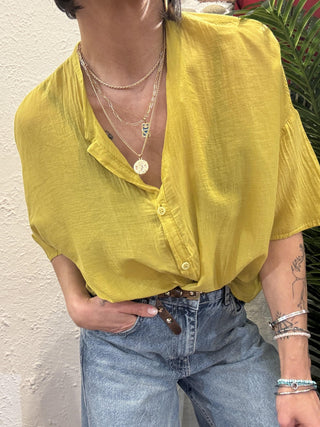 Camicia Vicolo mussola dii cotone col. ocra 