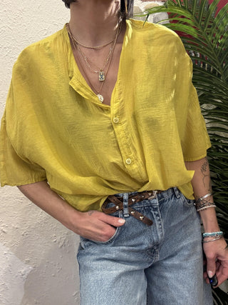 Camicia Vicolo mussola dii cotone col. ocra 