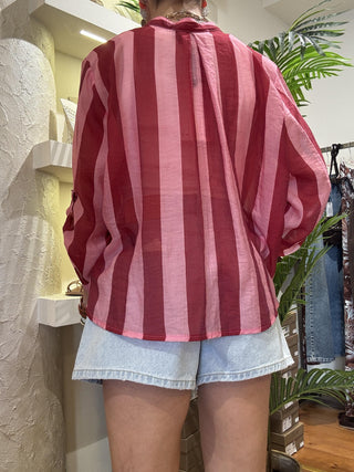 Camicia Haveone Righe Rosso/fucsia 