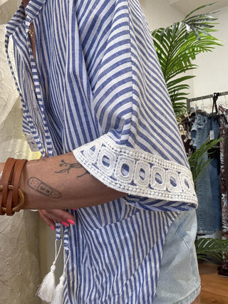 Camicia Philia Loft righe macramè 