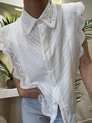 Blusa Kontatto crochet col. bianco 