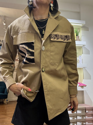 Giacca Annie Glam patch col. camel 