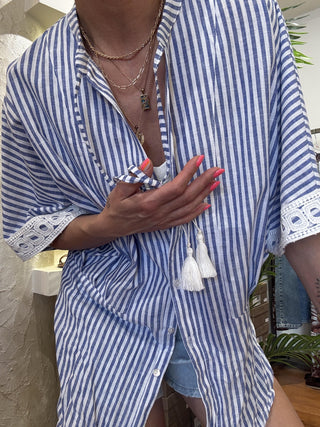 Camicia Philia Loft righe macramè 